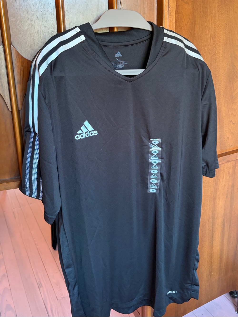 adidas Men’s Tiro 21 Soccer Black XL Training Jersey reflective stripes